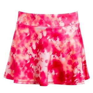ID Ideology Kid's Girl's Pink Tie-Dye Print Size L Skater Mini Skort